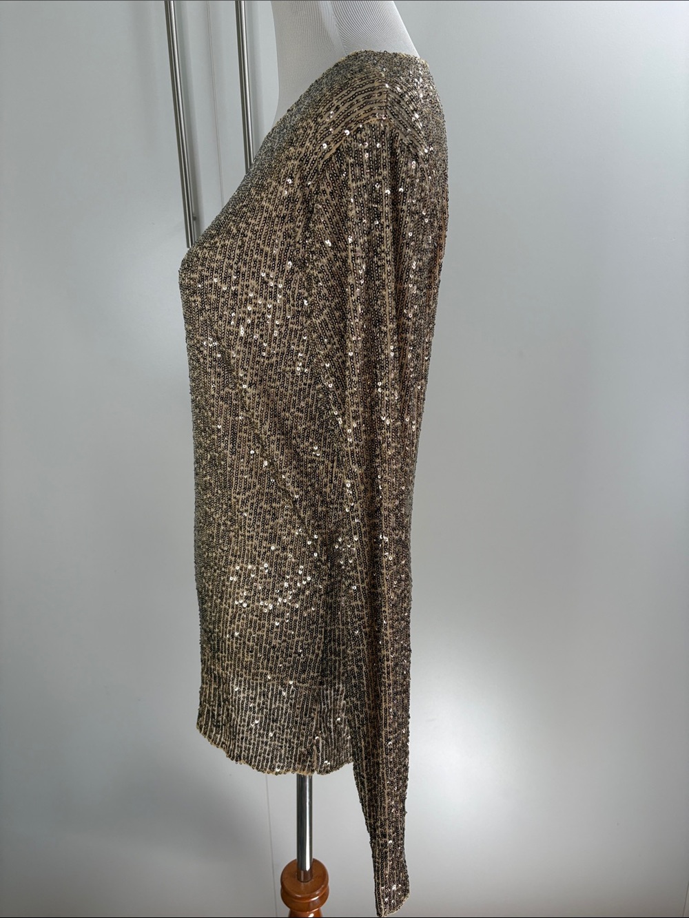 Intimately by free people Sequin Long Sleeve Crewneck Top - Gold - Picture 5 of 6